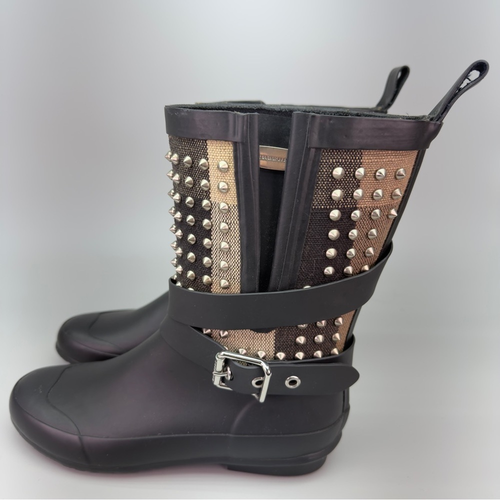 Burberry Studded Moto Holloway Rain Boots - Picture 5 of 13